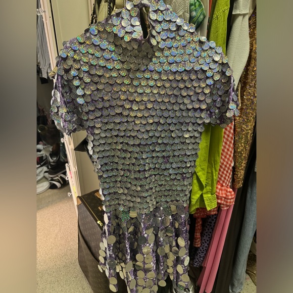 Mew Mews Berkely Short Sleeve Sequin Mini Dress In Multi - Picture 6 of 10